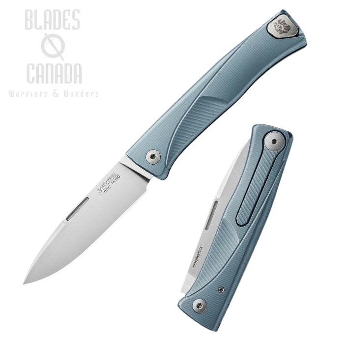 Lion Steel TL BL Thrill Slipjoint Folding Knife, M390, Titanium Blue